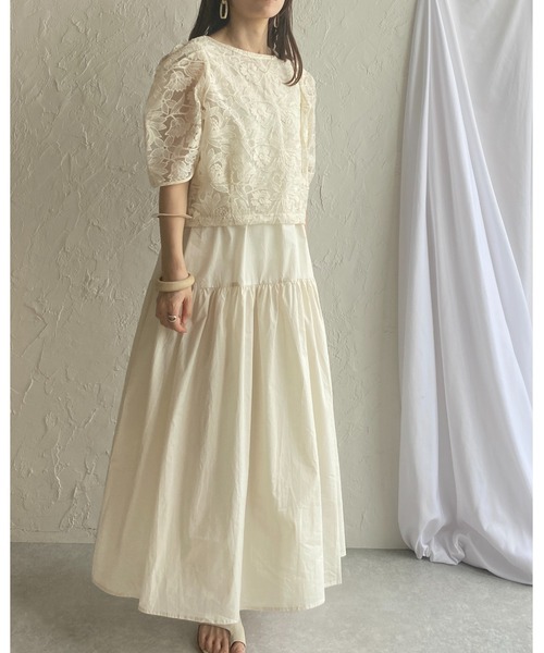 近年♡24ssガーリッシュセントセシリア　スノードロップワンピース　ロング 近年♡24ssガーリッシュセントセシリア スノードロップ