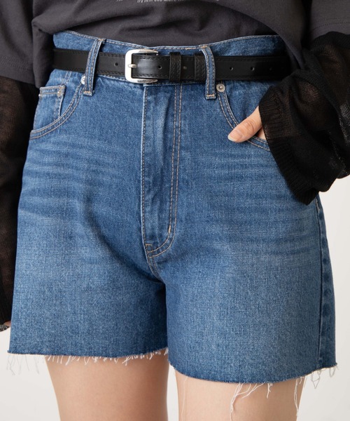 WEGO（ウィゴー）の「WEGO/スクエアバックルステッチベルト（ベルト・レディース・ホワイト/ブラック/ブラウン・FREE）」の3枚目の写真