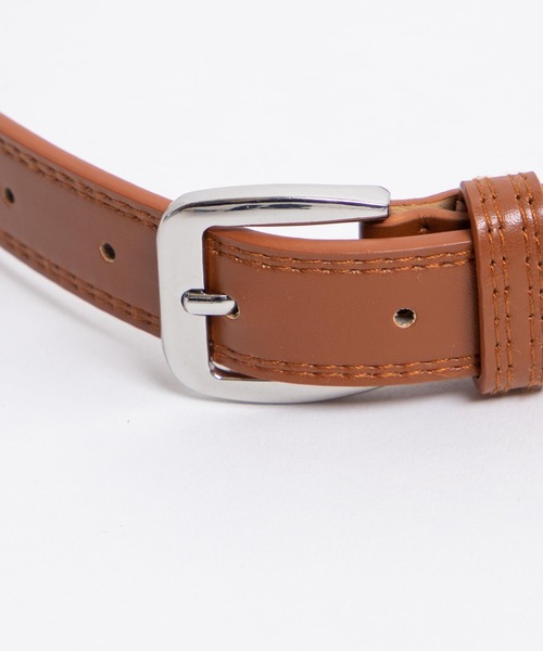 WEGO（ウィゴー）の「WEGO/スクエアバックルステッチベルト（ベルト・レディース・ホワイト/ブラック/ブラウン・FREE）」の9枚目の写真