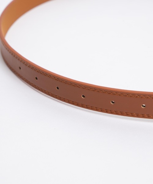 WEGO（ウィゴー）の「WEGO/スクエアバックルステッチベルト（ベルト・レディース・ホワイト/ブラック/ブラウン・FREE）」の5枚目の写真