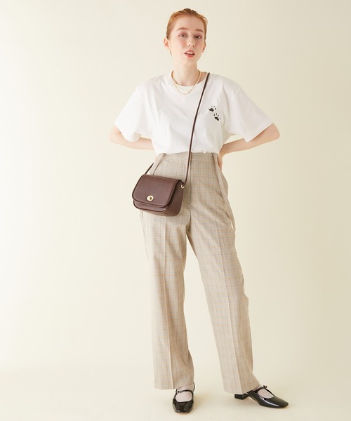 MADEMOISELLE ROPE'（マドモアゼル ロペ）の「<春まで使える>【2WAY】<サスペンダー付き>チェックセンタープレスパンツ（その他パンツ・レディース・ベージュ系その他/グリーン系その他・36/38）」の22枚目の写真