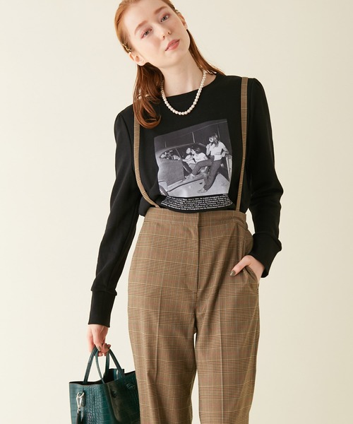 MADEMOISELLE ROPE'（マドモアゼル ロペ）の「<春まで使える>【2WAY】<サスペンダー付き>チェックセンタープレスパンツ（その他パンツ・レディース・ベージュ系その他/グリーン系その他・36/38）」の19枚目の写真