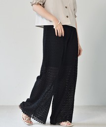 ems excite | 柄レースプリーツパンツ(その他パンツ)