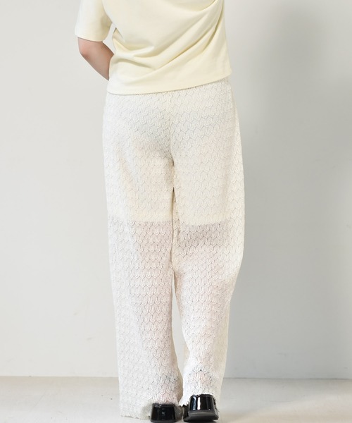 ems excite（エムズエキサイト）の「柄レースプリーツパンツ（その他パンツ・レディース・アイボリー/ブルー/ブラック・FREE）」の15枚目の写真