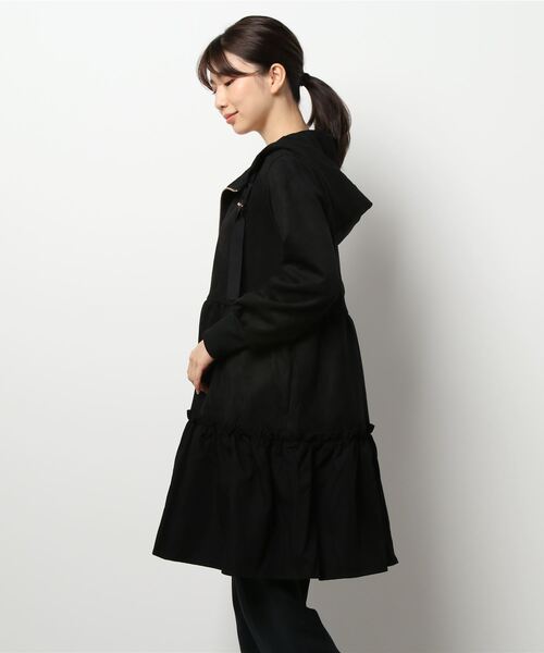 PICCIN（ピッチン）の「ボンディングスエード切替ティアードフードコート（その他アウター・レディース・ブラック/ベージュ・M）」の8枚目の写真