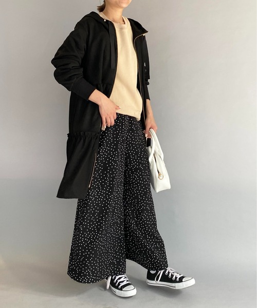 PICCIN（ピッチン）の「ボンディングスエード切替ティアードフードコート（その他アウター・レディース・ブラック/ベージュ・M）」の20枚目の写真