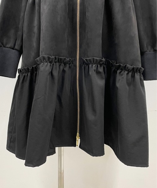 PICCIN（ピッチン）の「ボンディングスエード切替ティアードフードコート（その他アウター・レディース・ブラック/ベージュ・M）」の22枚目の写真