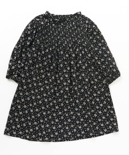apres les cours(アプレレクール)の「花柄シャーリングワンピース(ワンピース・キッズ・ベージュ/ブラック・80/100/110/120/140/90/130)」の8枚目の写真