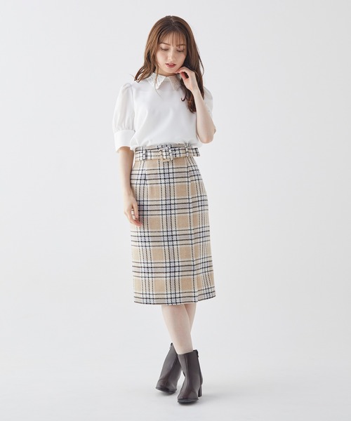 BE RADIANCE(ビーラディエンス)の「衿刺繍デシンブラウス(シャツ/ブラウス・レディース・オフホワイト/ラベンダー/ミント・FREE)」の8枚目の写真