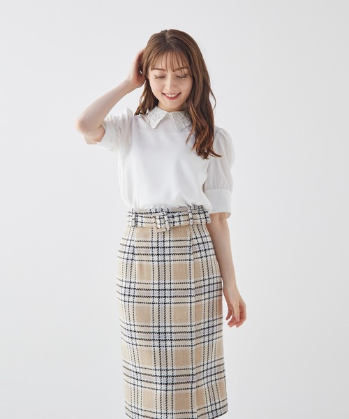 BE RADIANCE(ビーラディエンス)の「衿刺繍デシンブラウス(シャツ/ブラウス・レディース・オフホワイト/ラベンダー/ミント・FREE)」の15枚目の写真