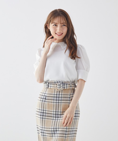 BE RADIANCE(ビーラディエンス)の「衿刺繍デシンブラウス(シャツ/ブラウス・レディース・オフホワイト/ラベンダー/ミント・FREE)」の16枚目の写真