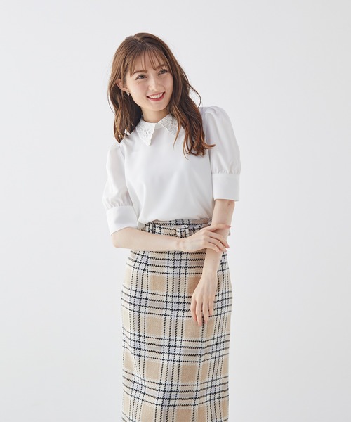 BE RADIANCE(ビーラディエンス)の「衿刺繍デシンブラウス(シャツ/ブラウス・レディース・オフホワイト/ラベンダー/ミント・FREE)」の17枚目の写真