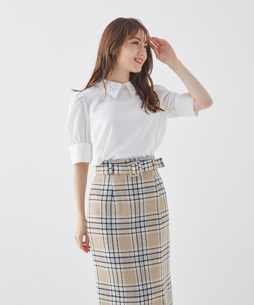 BE RADIANCE(ビーラディエンス)の「衿刺繍デシンブラウス(シャツ/ブラウス・レディース・オフホワイト/ラベンダー/ミント・FREE)」の20枚目の写真