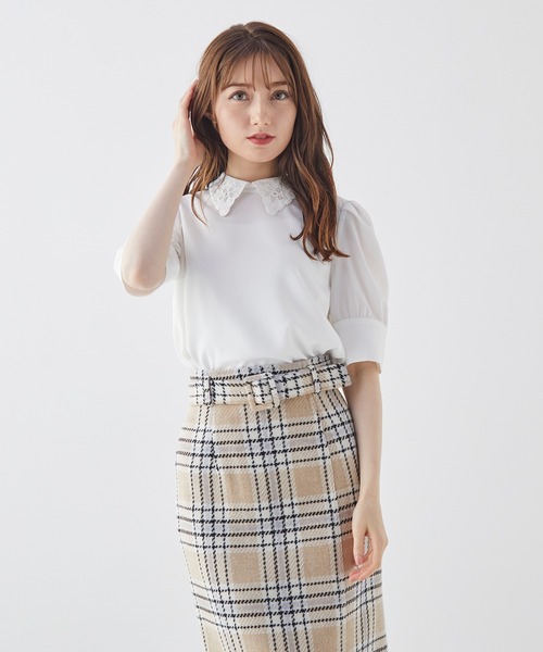 BE RADIANCE(ビーラディエンス)の「衿刺繍デシンブラウス(シャツ/ブラウス・レディース・オフホワイト/ラベンダー/ミント・FREE)」の21枚目の写真