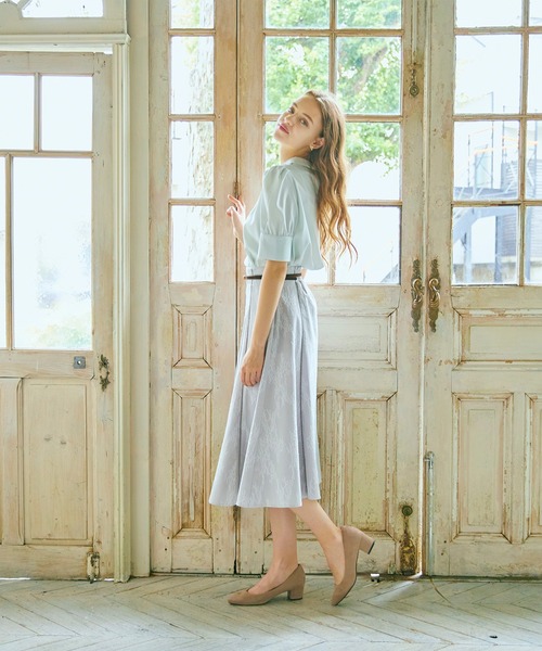 BE RADIANCE(ビーラディエンス)の「衿刺繍デシンブラウス(シャツ/ブラウス・レディース・オフホワイト/ラベンダー/ミント・FREE)」の4枚目の写真