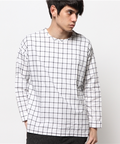 CIAOPANIC（チャオパニック）の「【Ciaopanic】7分ウィンドペンチェック（シャツ/ブラウス・メンズ・ネイビー/ホワイト・MEDIUM/LARGE）」の2枚目の写真