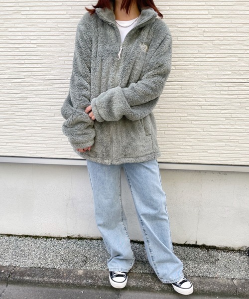 THE NORTH FACE（ザノースフェイス）の「THE NORTH FACE / COMFY FLEECE ZIP UP　コンフィフリースジップアップ（ブルゾン・レディース・ブラック/カーキ/ライトベージュ/オリーブ・M/L/XL/S/XS/XXL）」の21枚目の写真