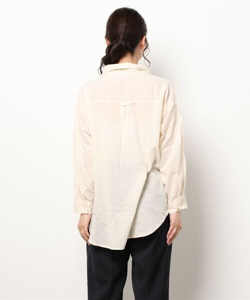 Samansa Mos2（サマンサ モスモス）の「柄アソート衿ワイヤーシャツ（シャツ/ブラウス・レディース・ブラック/ブラウン/カーキ/オレンジ/ブルー/キナリ・ﾌﾘ-）」の9枚目の写真