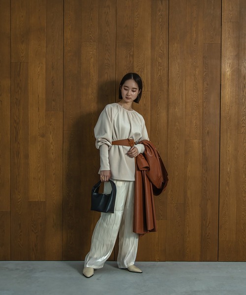 I_am(アイアム)の「glossy satin pants(その他パンツ・レディース・オフホワイト/カーキ/オレンジ・S/M)」の6枚目の写真