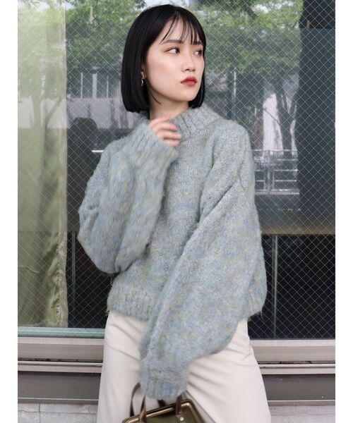 MURUA（ムルーア）の「ショートブラッシュドニット（ニット/セーター・レディース・ブルー/ライトブルー/ブラウン/その他1・FREE）」の19枚目の写真