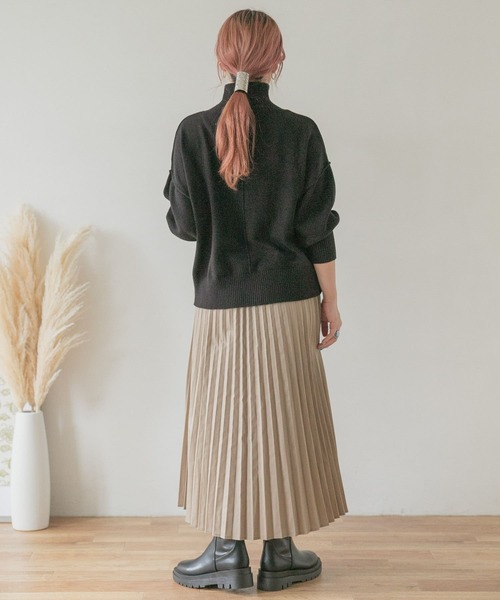ITEMS URBANRESEARCH(アイテムズ アーバンリサーチ)の「チノプリーツスカート(スカート・レディース・ブラック/ベージュ・FREE)」の10枚目の写真