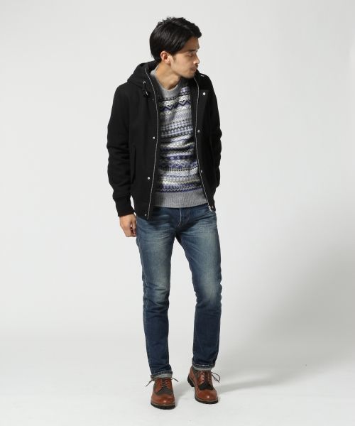 GLOBAL WORK(グローバルワーク)の「フェアアイルクルーニット/549121(ニット/セーター・メンズ・ホワイト/ブラック・LARGE/MEDIUM)」の4枚目の写真