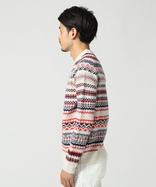 GLOBAL WORK(グローバルワーク)の「フェアアイルクルーニット/549121(ニット/セーター・メンズ・ホワイト/ブラック・LARGE/MEDIUM)」の5枚目の写真