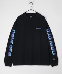 【NEW ERA/ニューエラ】3-Toneロゴ 袖プリント長袖Tシャツ/ビッグシルエット/ブラック