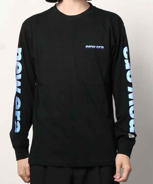 NEW ERA（ニューエラ）の「【NEW　ERA/ニューエラ】3-Toneロゴ 袖プリント長袖Tシャツ/ビッグシルエット/ブラック（Tシャツ/カットソー・メンズ・ブラック・XL/M/L）」の9枚目の写真