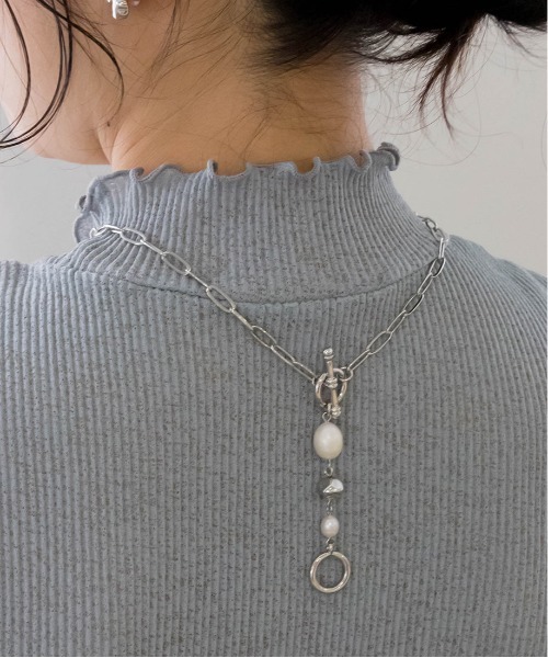 RANDA（ランダ）の「淡水パールチェーンネックレス（ネックレス・レディース・シルバー/ゴールド・FREE）」の3枚目の写真