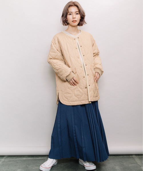 refinedworks(リファインドワークス)の「エルボーパッチキルティングミドルコート(その他アウター・レディース・チャコールグレー/ベージュ/カーキ・FREE)」の16枚目の写真