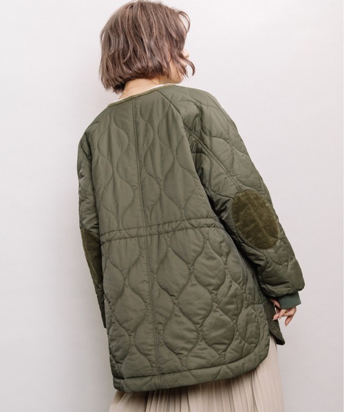 refinedworks(リファインドワークス)の「エルボーパッチキルティングミドルコート(その他アウター・レディース・チャコールグレー/ベージュ/カーキ・FREE)」の21枚目の写真
