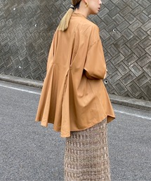 サテンバックタックチュニックシャツ