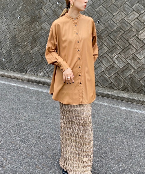 y/m by RIKA(イムバイリカ)の「サテンバックタックチュニックシャツ(シャツ/ブラウス・レディース・ライトブラウン/ブラック・FREE)」の17枚目の写真