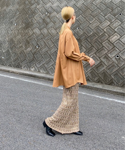 y/m by RIKA(イムバイリカ)の「サテンバックタックチュニックシャツ(シャツ/ブラウス・レディース・ライトブラウン/ブラック・FREE)」の18枚目の写真