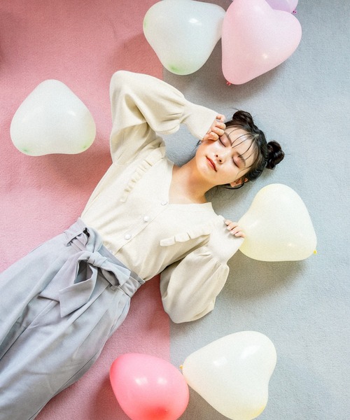 OLIVE des OLIVE(オリーブデオリーブ)の「天使のカーディガン(カーディガン/ボレロ・レディース・アイボリー/ピンク系その他/ラベンダー/ミント/ブラウン・FREE)」の2枚目の写真