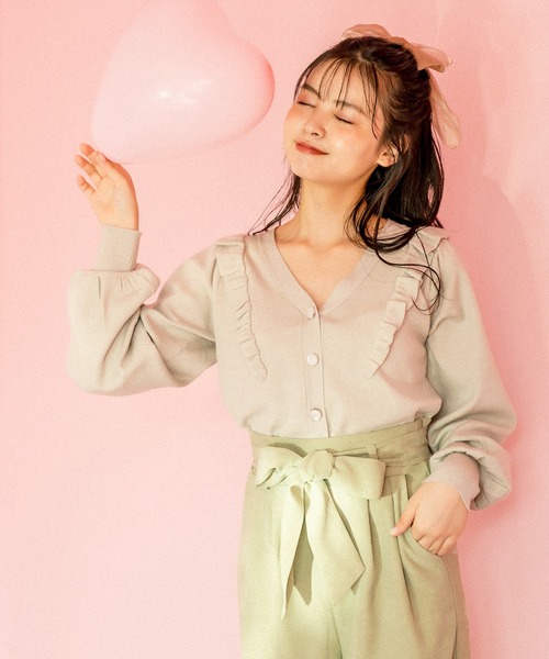 OLIVE des OLIVE(オリーブデオリーブ)の「天使のカーディガン(カーディガン/ボレロ・レディース・アイボリー/ピンク系その他/ラベンダー/ミント/ブラウン・FREE)」の4枚目の写真