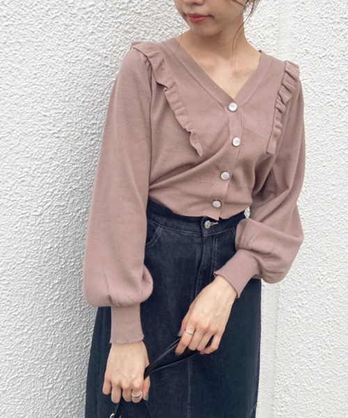 OLIVE des OLIVE(オリーブデオリーブ)の「天使のカーディガン(カーディガン/ボレロ・レディース・アイボリー/ピンク系その他/ラベンダー/ミント/ブラウン・FREE)」の6枚目の写真