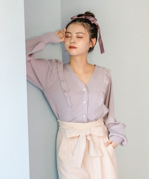 OLIVE des OLIVE(オリーブデオリーブ)の「天使のカーディガン(カーディガン/ボレロ・レディース・アイボリー/ピンク系その他/ラベンダー/ミント/ブラウン・FREE)」の12枚目の写真