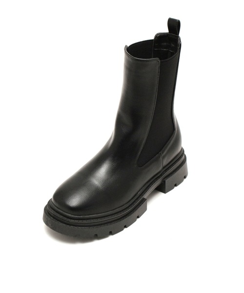 grandfleur（グランドフルール）の「厚底トラックソールサイドゴアブーツ/ミドルブーツ（ブーツ・レディース・ブラック・LL/3L/S/M/L）」の2枚目の写真