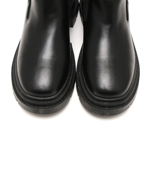 grandfleur（グランドフルール）の「厚底トラックソールサイドゴアブーツ/ミドルブーツ（ブーツ・レディース・ブラック・LL/3L/S/M/L）」の4枚目の写真