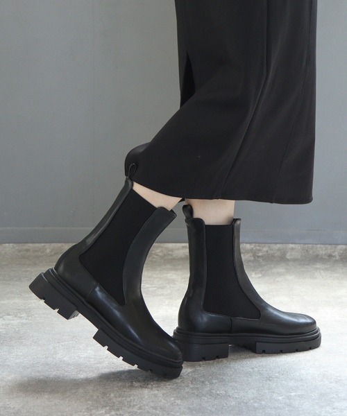 grandfleur（グランドフルール）の「厚底トラックソールサイドゴアブーツ/ミドルブーツ（ブーツ・レディース・ブラック・LL/3L/S/M/L）」の18枚目の写真