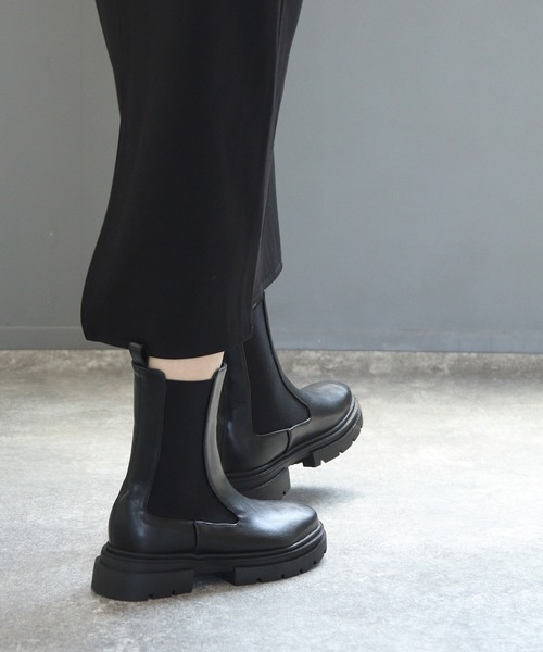 grandfleur（グランドフルール）の「厚底トラックソールサイドゴアブーツ/ミドルブーツ（ブーツ・レディース・ブラック・LL/3L/S/M/L）」の17枚目の写真