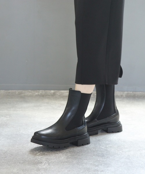 grandfleur（グランドフルール）の「厚底トラックソールサイドゴアブーツ/ミドルブーツ（ブーツ・レディース・ブラック・LL/3L/S/M/L）」の15枚目の写真