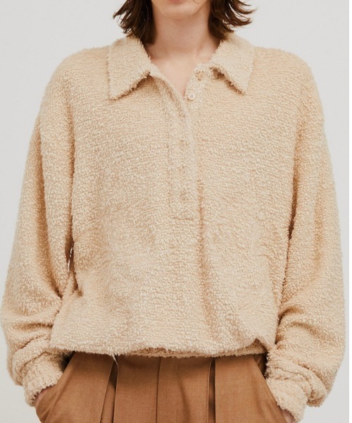 RASSVET ハート ニットポロ シャツ 新品同様 ローズ着用モデル　Mサイズ RASSVET ハート ニットポロ シャツ 新品同様 ローズ着用モデル M