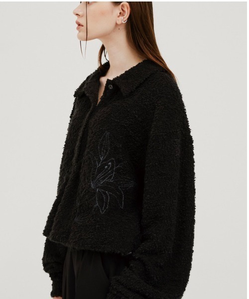 ESC STUDIO（イーエスシースタジオ）の「【ESC STUDIO/イーエスシー スタジオ】flower knit polo mtm/フラワーニットポロエムティーエム ポロシャツ 花柄刺繍シャツ（ポロシャツ・メンズ・ベージュ/グリーン/ブラック・ONE SIZE）」の7枚目の写真