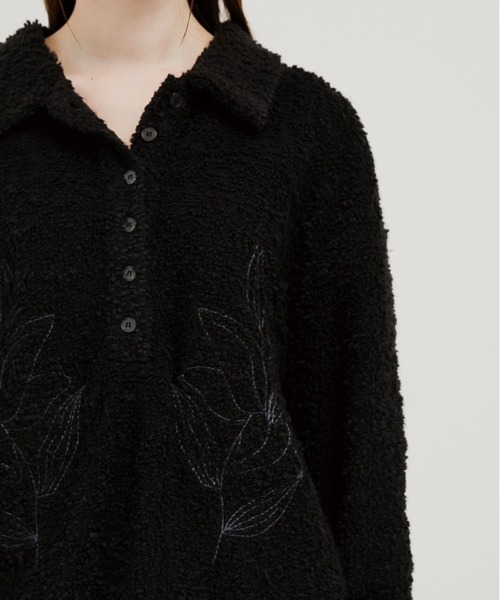 ESC STUDIO（イーエスシースタジオ）の「【ESC STUDIO/イーエスシー スタジオ】flower knit polo mtm/フラワーニットポロエムティーエム ポロシャツ 花柄刺繍シャツ（ポロシャツ・メンズ・ベージュ/グリーン/ブラック・ONE SIZE）」の22枚目の写真