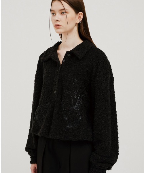 ESC STUDIO（イーエスシースタジオ）の「【ESC STUDIO/イーエスシー スタジオ】flower knit polo mtm/フラワーニットポロエムティーエム ポロシャツ 花柄刺繍シャツ（ポロシャツ・メンズ・ベージュ/グリーン/ブラック・ONE SIZE）」の16枚目の写真