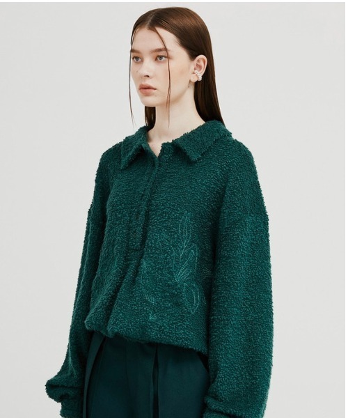 ESC STUDIO（イーエスシースタジオ）の「【ESC STUDIO/イーエスシー スタジオ】flower knit polo mtm/フラワーニットポロエムティーエム ポロシャツ 花柄刺繍シャツ（ポロシャツ・メンズ・ベージュ/グリーン/ブラック・ONE SIZE）」の18枚目の写真