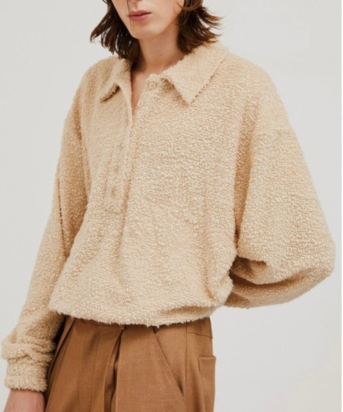 ESC STUDIO（イーエスシースタジオ）の「【ESC STUDIO/イーエスシー スタジオ】flower knit polo mtm/フラワーニットポロエムティーエム ポロシャツ 花柄刺繍シャツ（ポロシャツ・メンズ・ベージュ/グリーン/ブラック・ONE SIZE）」の8枚目の写真